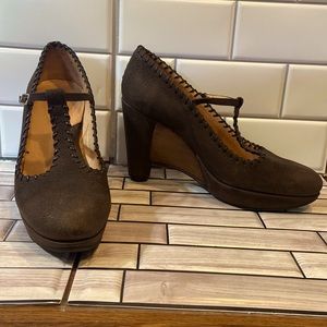John Fluevog size 10 chocolate brown heels